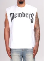 Members Arc Sleeveless T Shirt White