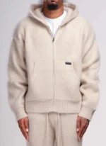 Mohair Zip Hoodie Ivory