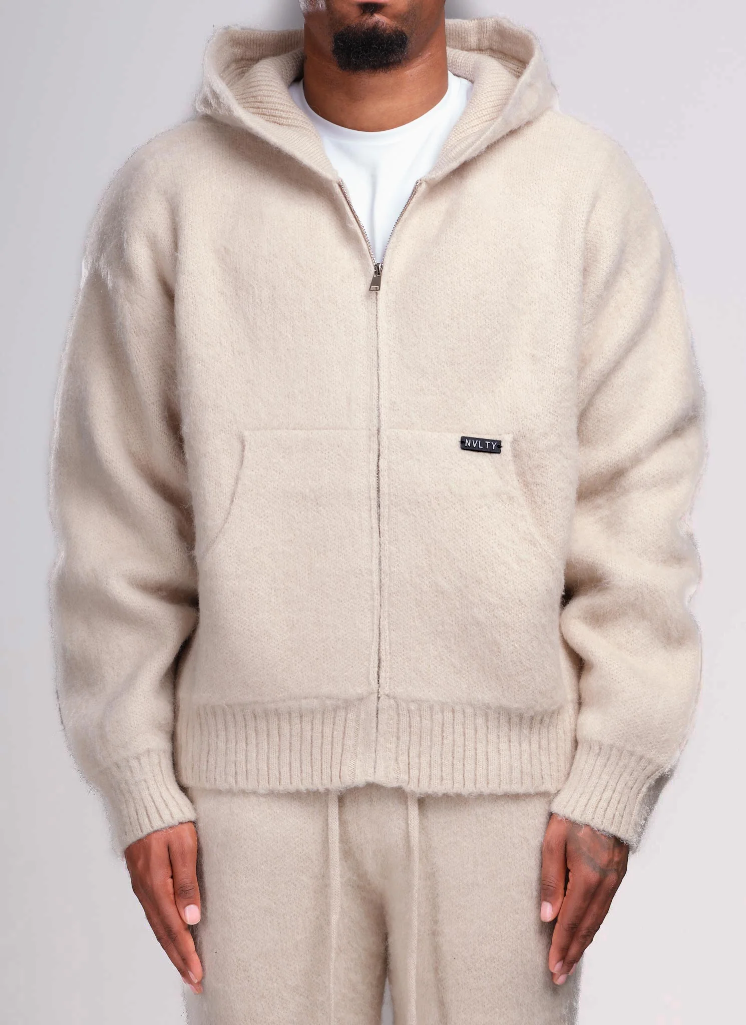 Mohair Zip Hoodie Ivory Mohair Zip Hoodie Ivory