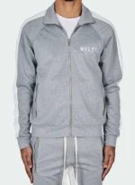 Panelled Track Jacket Grey White