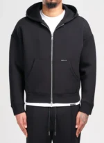 Scuba Structured Zip Hoodie Black