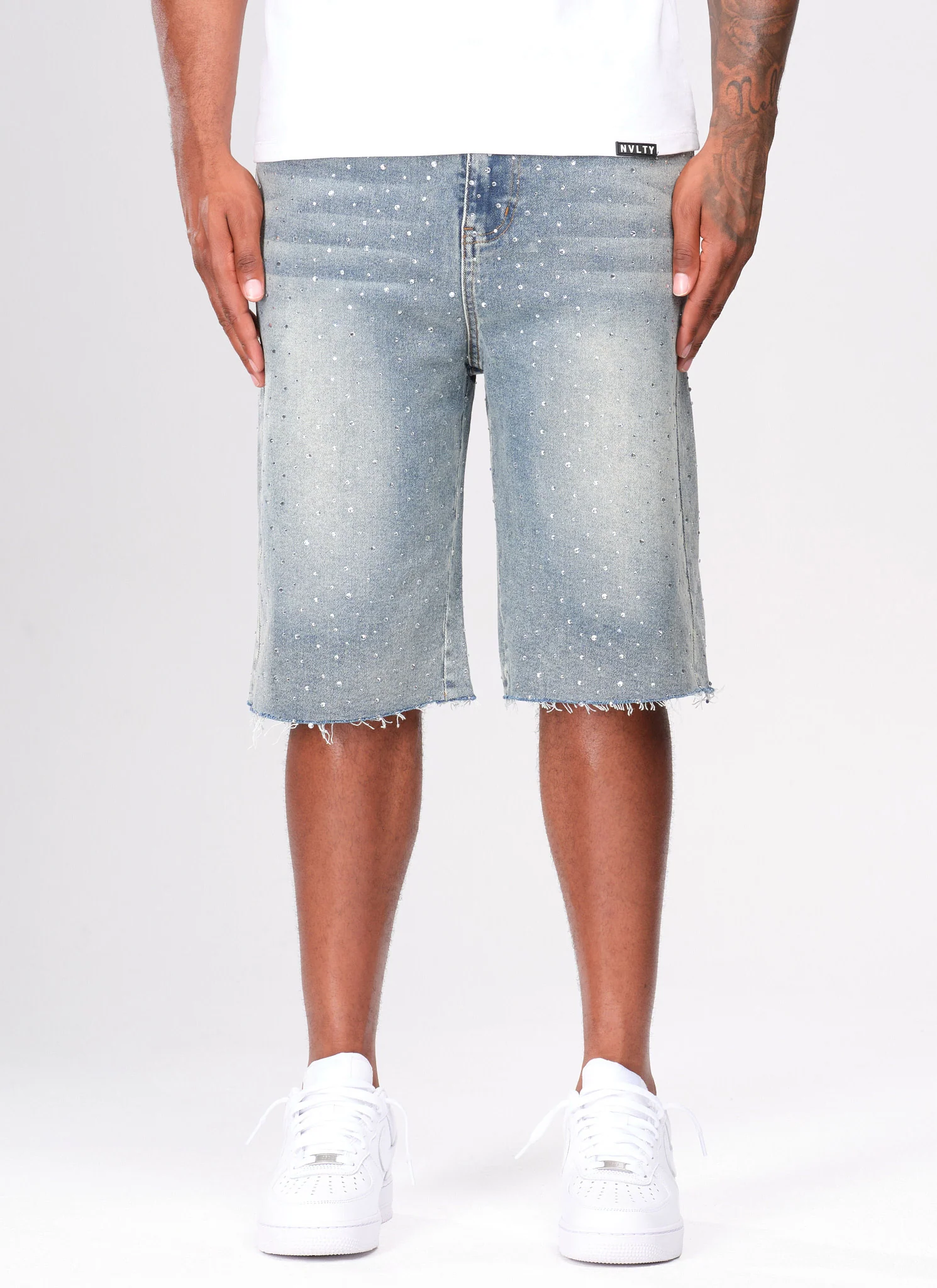 Vintage Flooded VVS Denim Shorts Blue Vintage Flooded VVS Denim Shorts Blue